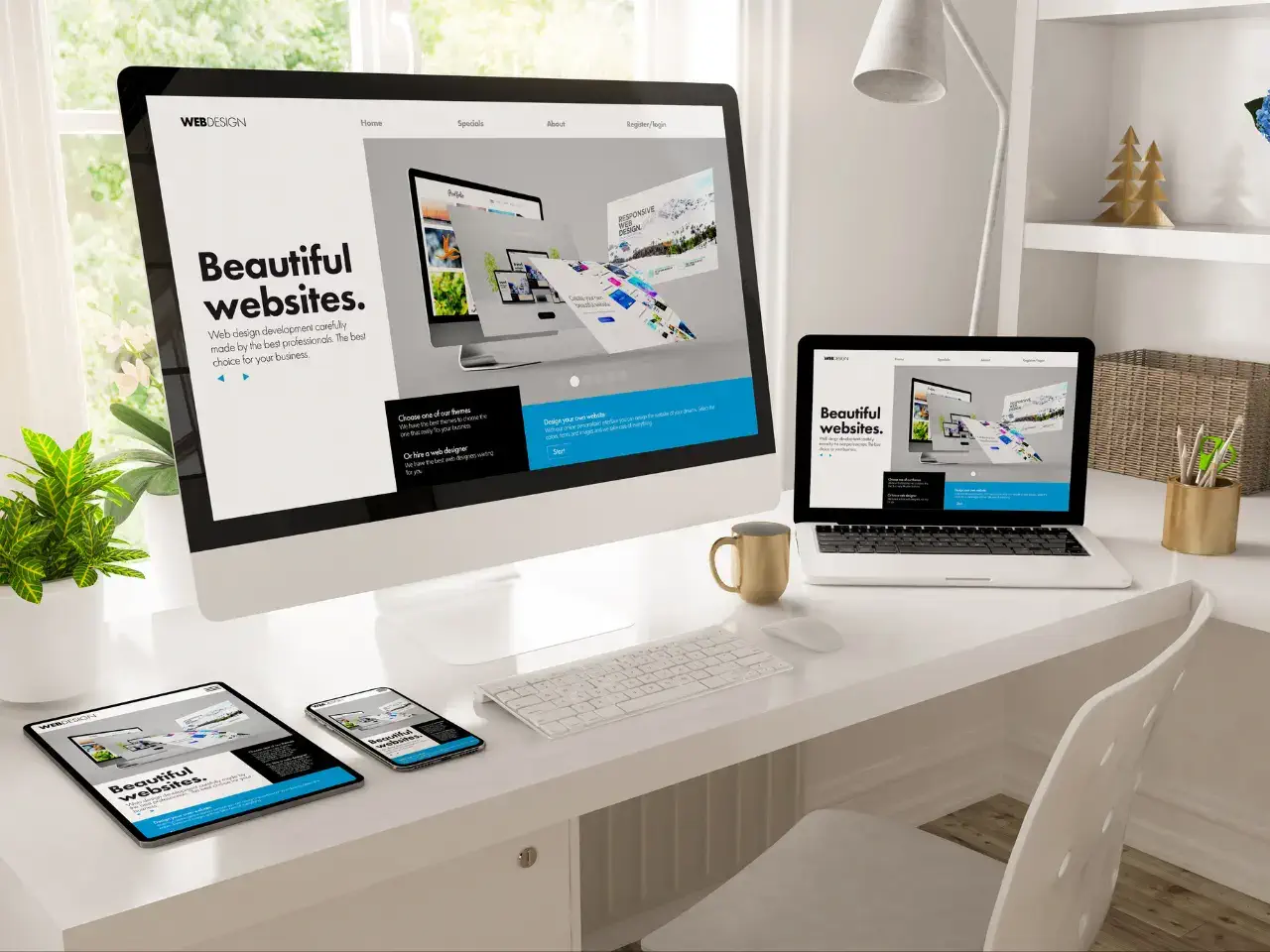 Image of two computers showing a website